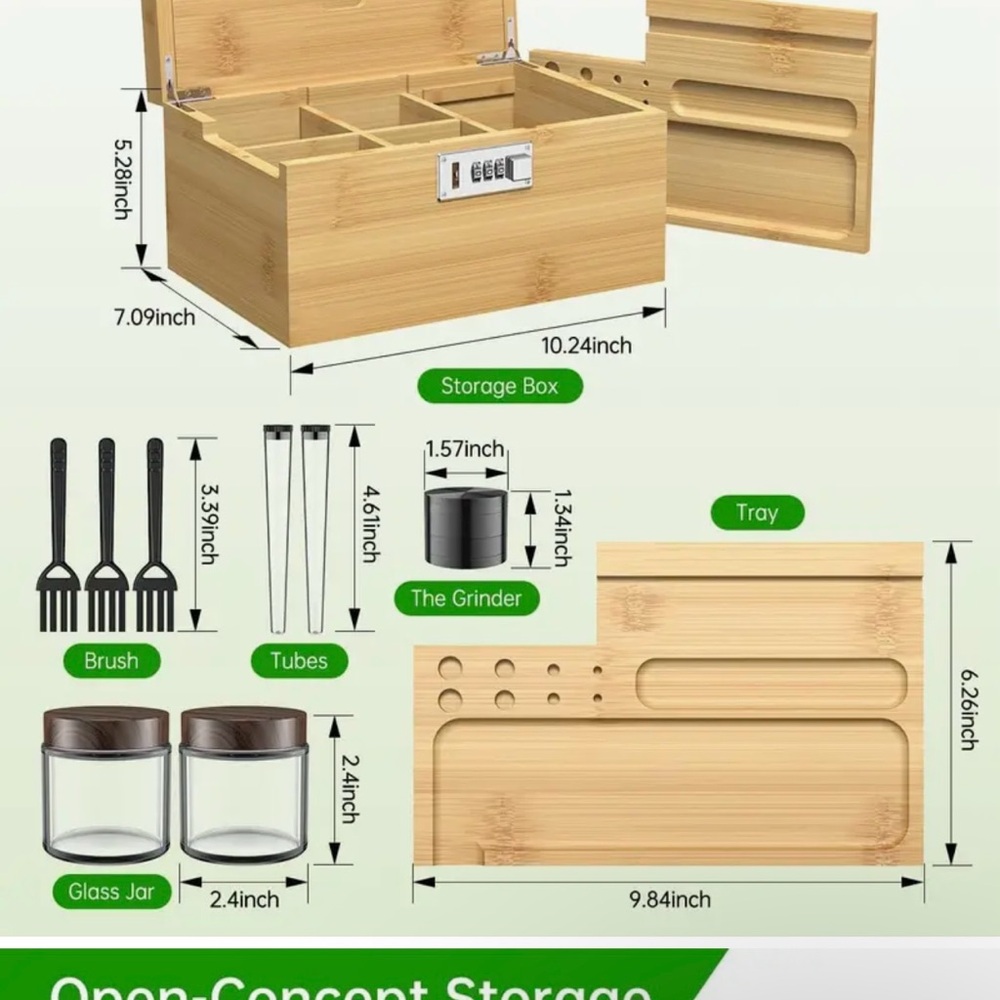 Large 10” lockbox Stash-box w Accessories